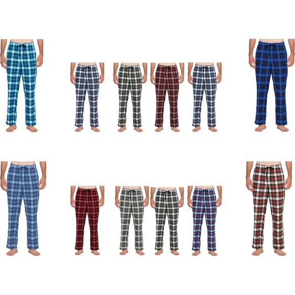 Men's Ultra-Soft Cozy Comfy Breathable Flannel Plaid Lounge Pajama Sleep Pants - Picture 10 of 16